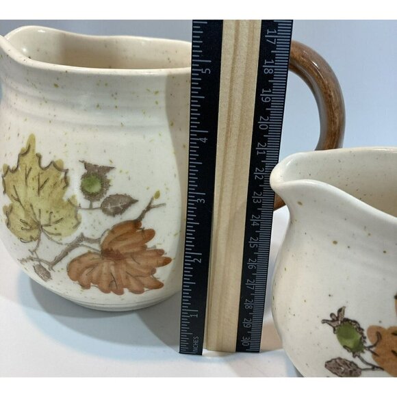 Metlox Poppy Trail Autumn Leaf Woodland Small Gravy/Sauce Pitcher & Creamer Sof2 - Picture 10 of 12